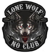 Wholesale jumbo 11 inch LONE WOLF CLUB JUMBO PATCH (Sold by the piece)